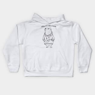 Capybara Winter Minimalist Kids Hoodie